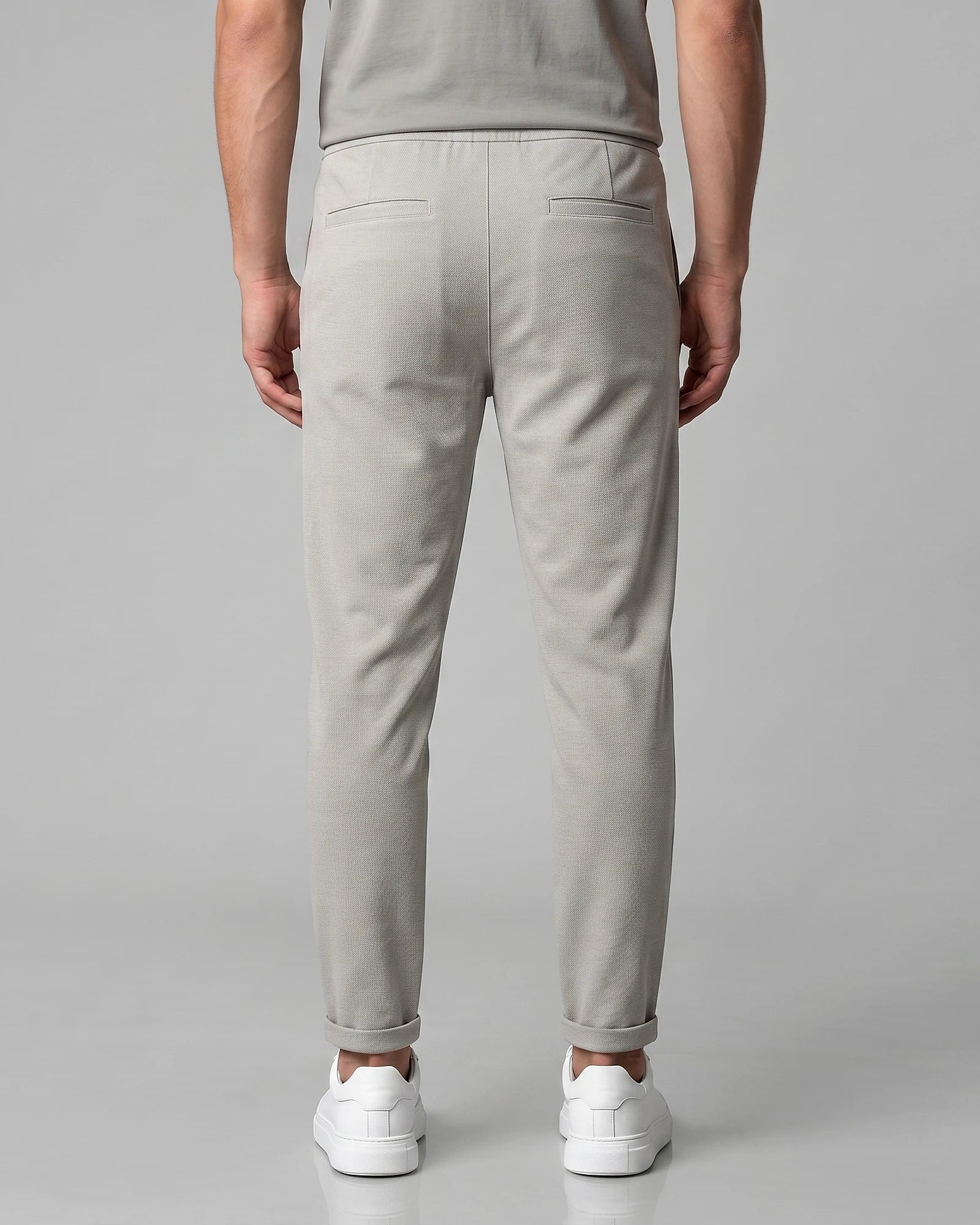 Men's Drawstring Tailored Trousers – Gray & Black, S–3XL | Valedrian — view 3