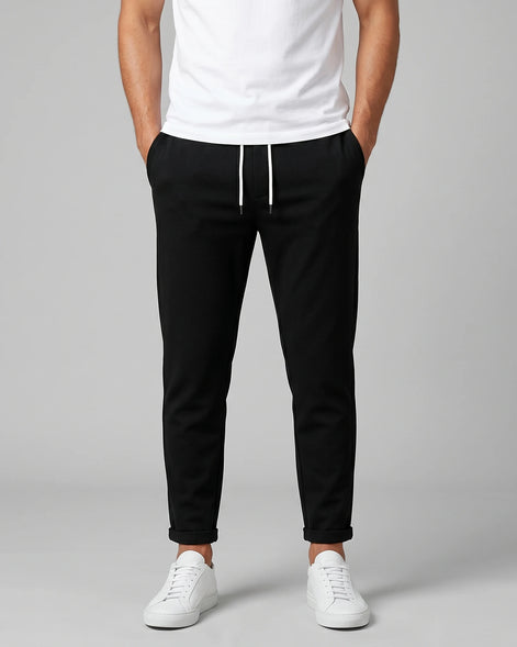 Men's Drawstring Tailored Trousers – Gray & Black, S–3XL | Valedrian — view 6