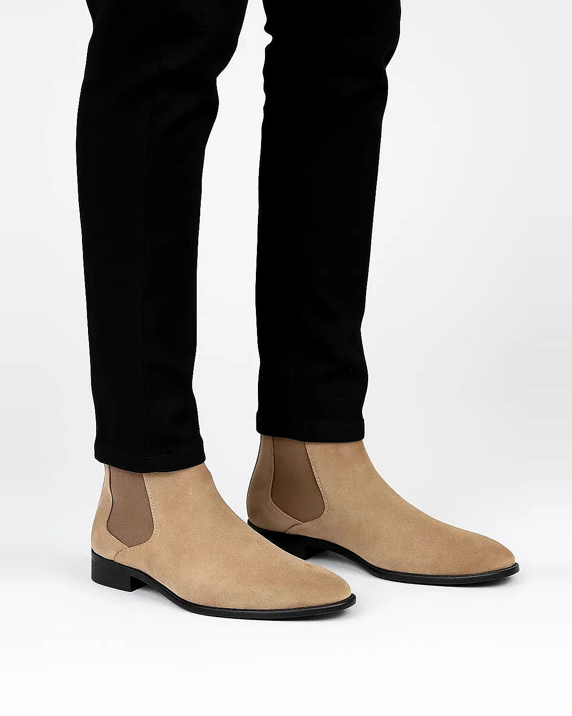 Chelsea Boots | Faux Suede | Slip-On | Low Heel