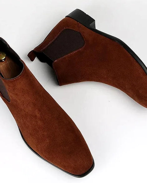 Chelsea Boots | Faux Suede | Slip-On | Low Heel — view 6