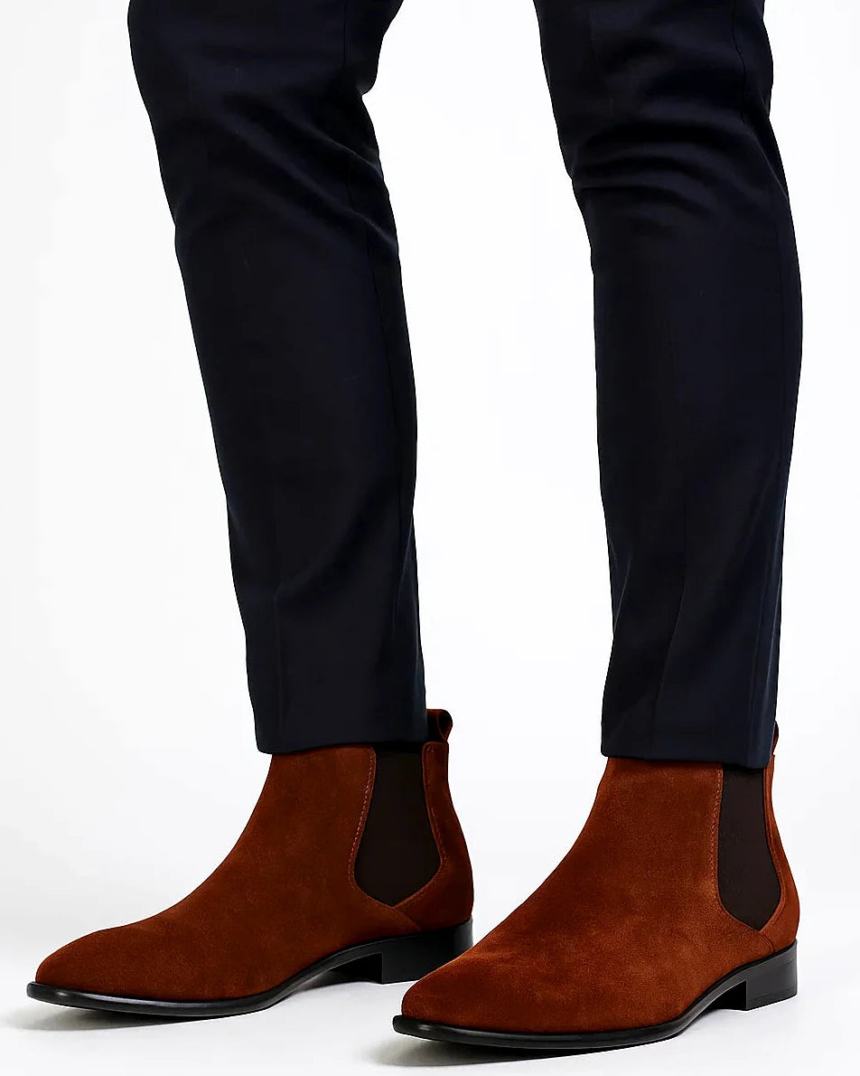 Chelsea Boots | Faux Suede | Slip-On | Low Heel — view 9