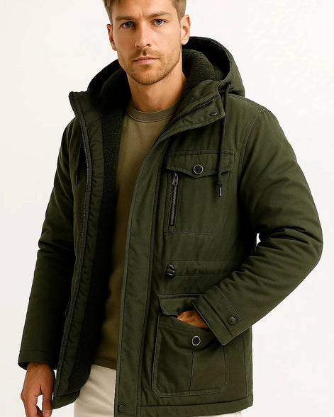 Men's Fleece-Lined Parka | Windproof Hooded Jacket — view 2