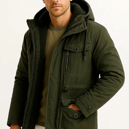 Men's Fleece-Lined Parka | Windproof Hooded Jacket — view 2