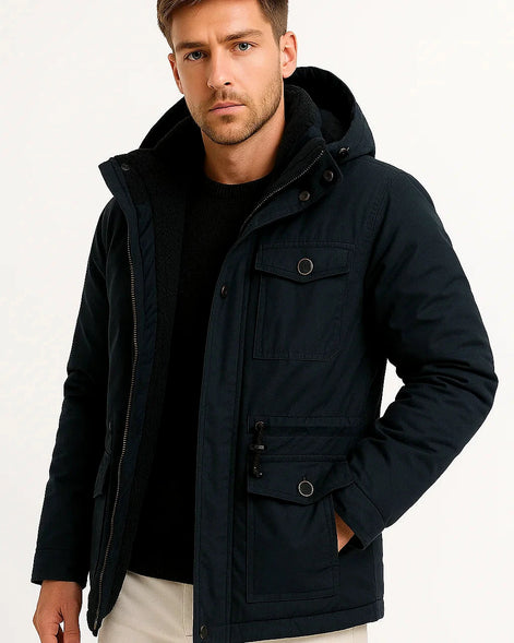 Men's Fleece-Lined Parka | Windproof Hooded Jacket — view 3