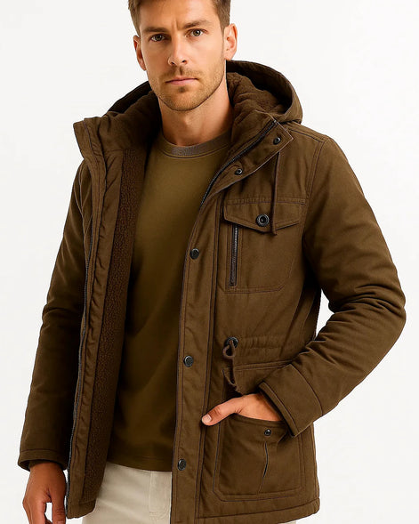 Men's Fleece-Lined Parka | Windproof Hooded Jacket — view 5