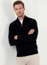 Men's Half Zip Sweater Black Mid-Weight Knit S–2XL – Valedrian