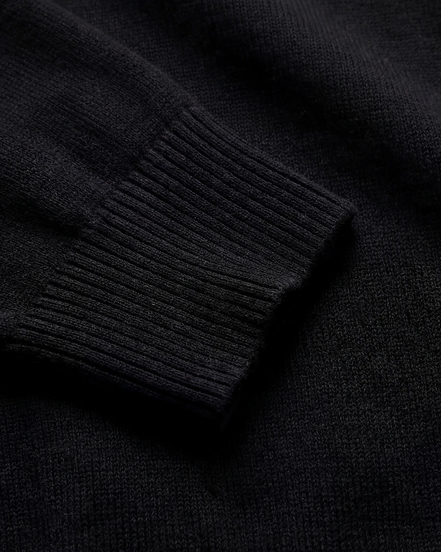 Men's Half Zip Sweater Black Mid-Weight Knit S–2XL – Valedrian — view 5
