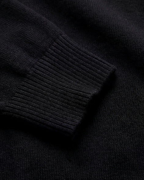 Men's Half Zip Sweater Black Mid-Weight Knit S–2XL – Valedrian — view 5