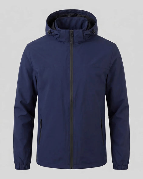 Men's Hooded Windbreaker Jacket Woven Fabric Black Blue M–5XL - Valedrian — view 10