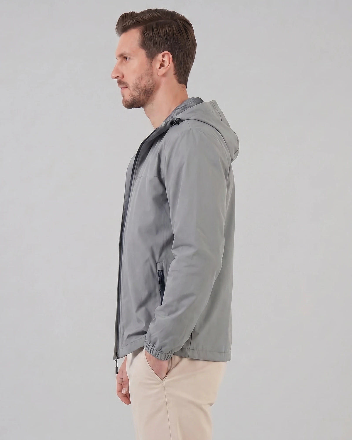 Men's Hooded Windbreaker Jacket Woven Fabric Black Blue M–5XL - Valedrian — view 12