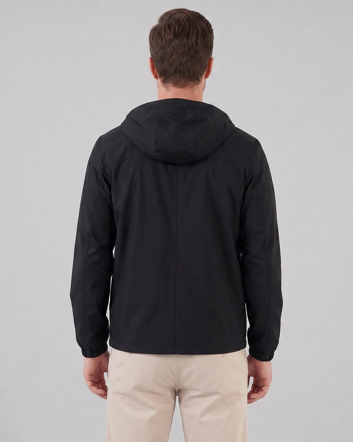 Men's Hooded Windbreaker Jacket Woven Fabric Black Blue M–5XL - Valedrian — view 3