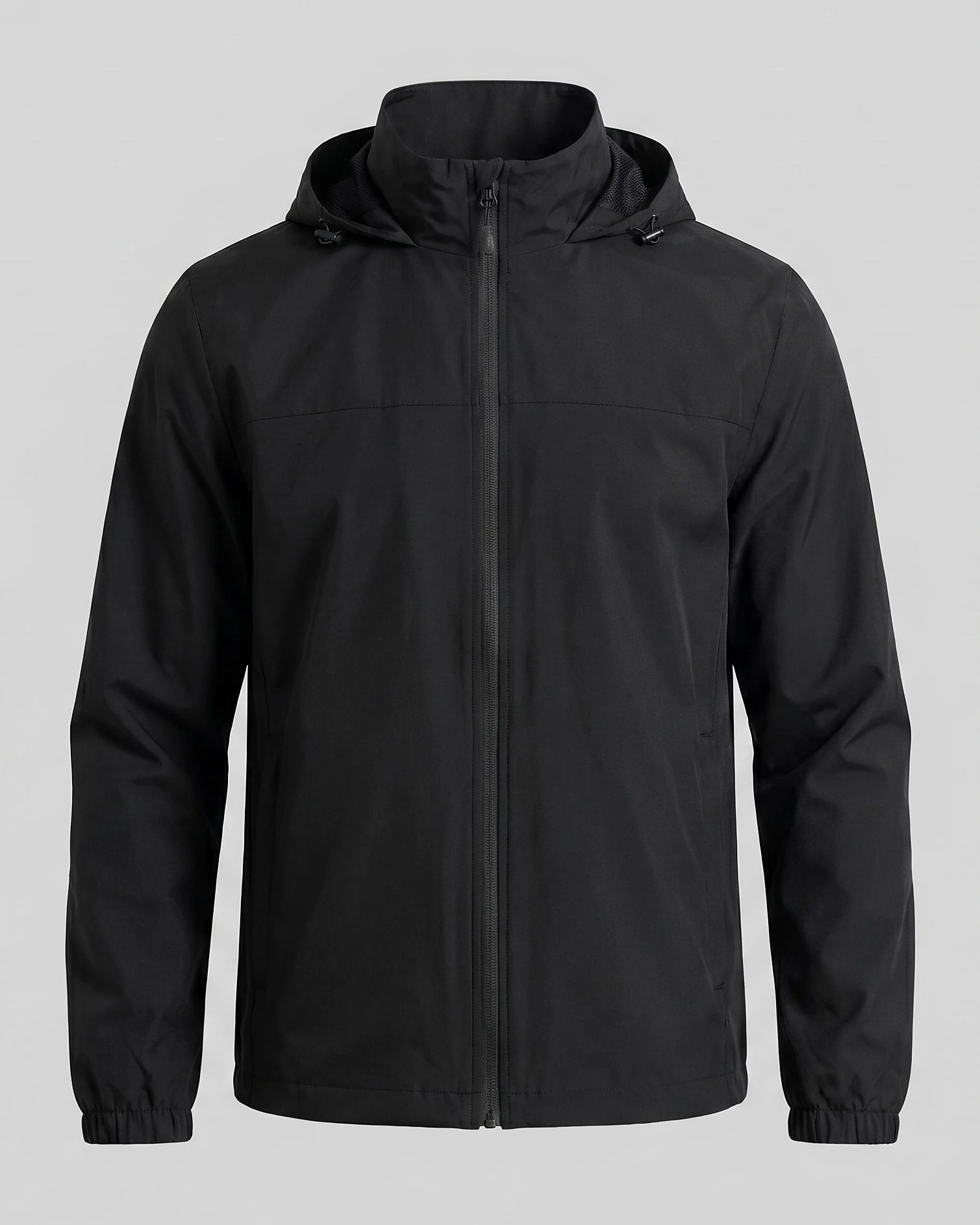 Men's Hooded Windbreaker Jacket Woven Fabric Black Blue M–5XL - Valedrian — view 5