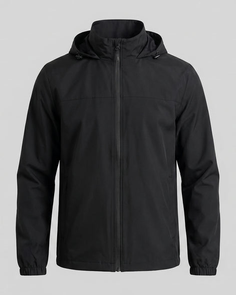 Men's Hooded Windbreaker Jacket Woven Fabric Black Blue M–5XL - Valedrian — view 5
