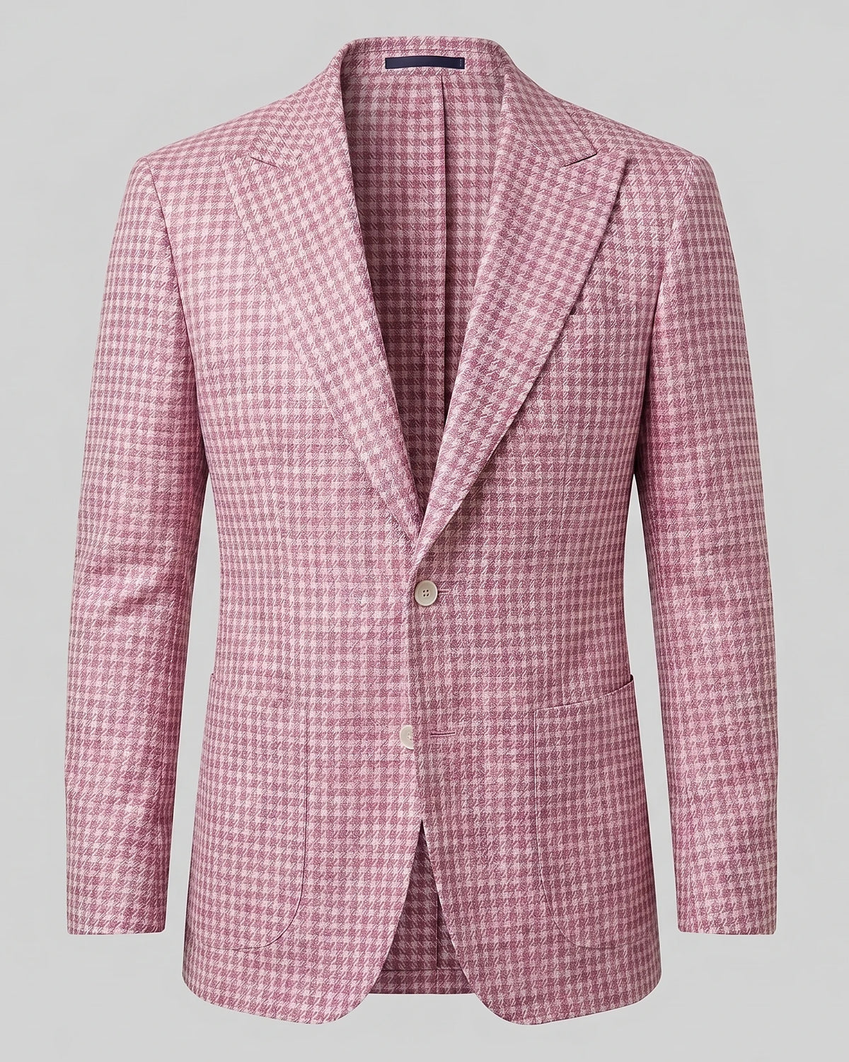 Men's Houndstooth Blazer Jacket Lightweight Blend Black Pink XS–3XL - Valedrian — view 10