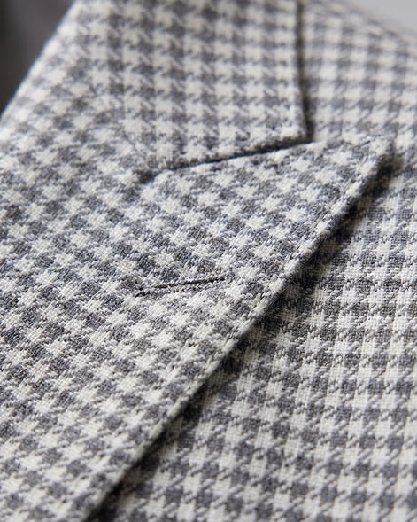 Men's Houndstooth Blazer Jacket Lightweight Blend Black Pink XS–3XL - Valedrian — view 4