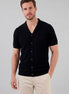 Men's Knit Button Shirt Viscose Blend Black Brown S–XXL - Valedrian