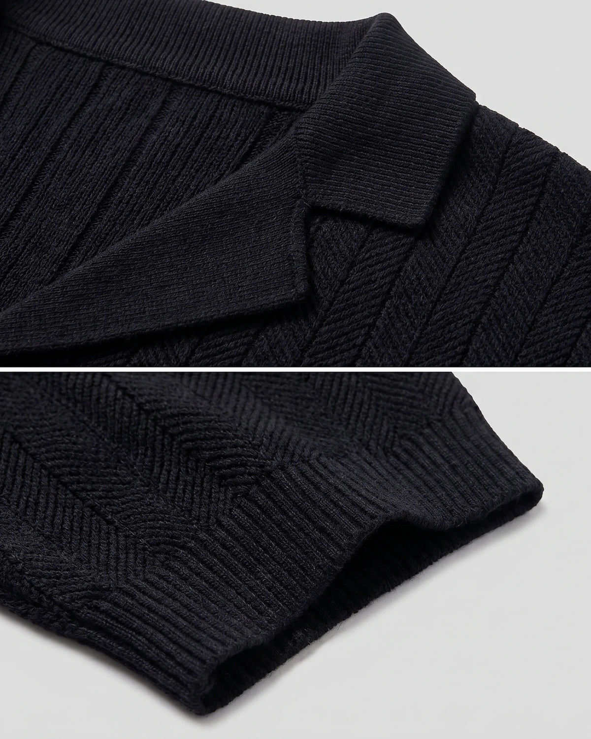 Men's Knit Button Shirt Viscose Blend Black Brown S–XXL - Valedrian — view 4