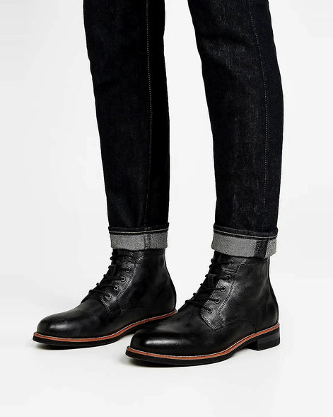 Men’s Lace-Up Ankle Boots | Leather Look | Durable Sole