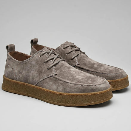 Men's Lace-Up Casual Shoes Grey Non-Slip Sole - Valedrian
