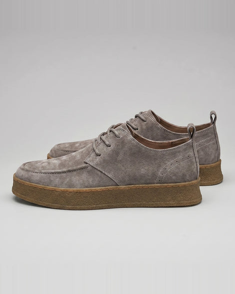 Men's Lace-Up Casual Shoes Grey Non-Slip Sole - Valedrian — view 2