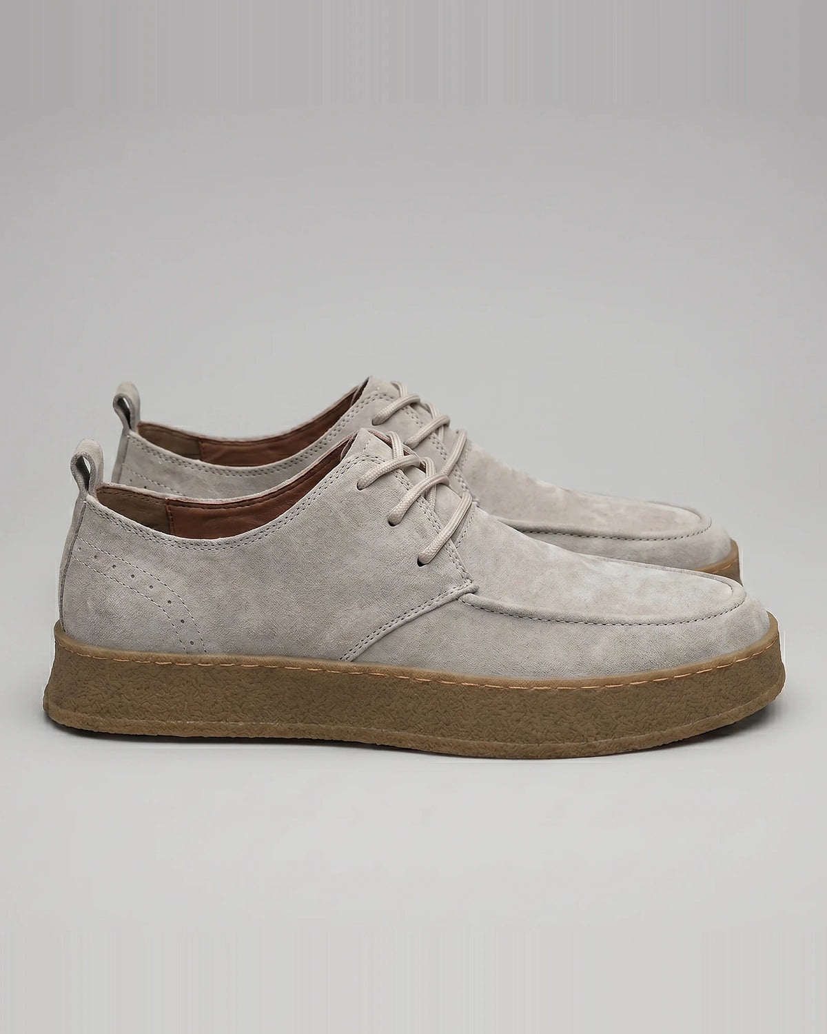 Men's Lace-Up Casual Shoes Grey Non-Slip Sole - Valedrian — view 7