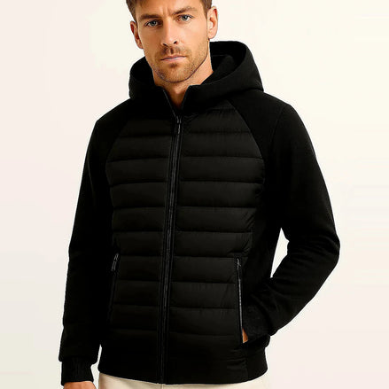 Men's Lightweight Down Hoodie | Quilted Spliced Design | Autumn-Winter