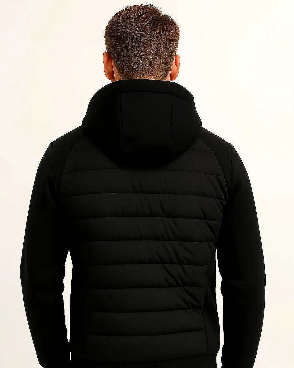 Men's Lightweight Down Hoodie | Quilted Spliced Design | Autumn-Winter — view 3
