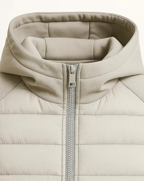 Men's Lightweight Down Hoodie | Quilted Spliced Design | Autumn-Winter — view 4