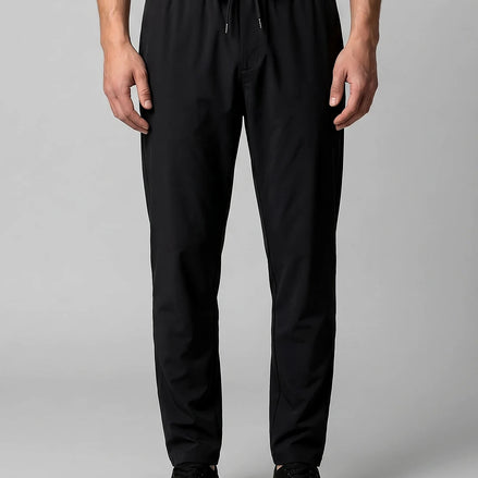 Men's Lightweight Nylon Drawstring Trousers Black & Gray Sizes M–4XL – Valedrian