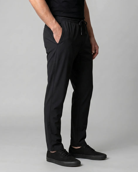 Men's Lightweight Nylon Drawstring Trousers Black & Gray Sizes M–4XL – Valedrian — view 2