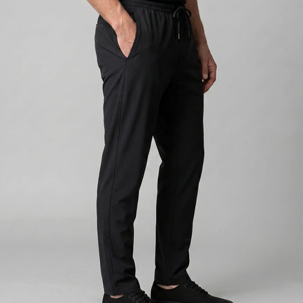 Men's Lightweight Nylon Drawstring Trousers Black & Gray Sizes M–4XL – Valedrian — view 2