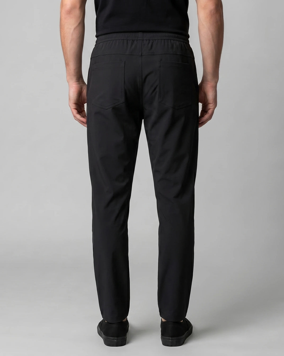 Men's Lightweight Nylon Drawstring Trousers Black & Gray Sizes M–4XL – Valedrian — view 3