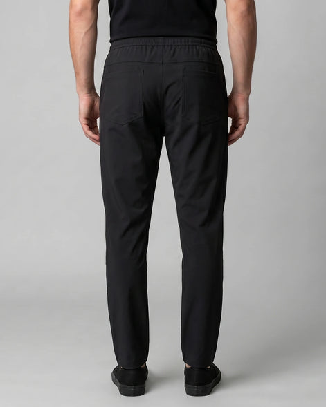 Men's Lightweight Nylon Drawstring Trousers Black & Gray Sizes M–4XL – Valedrian — view 3