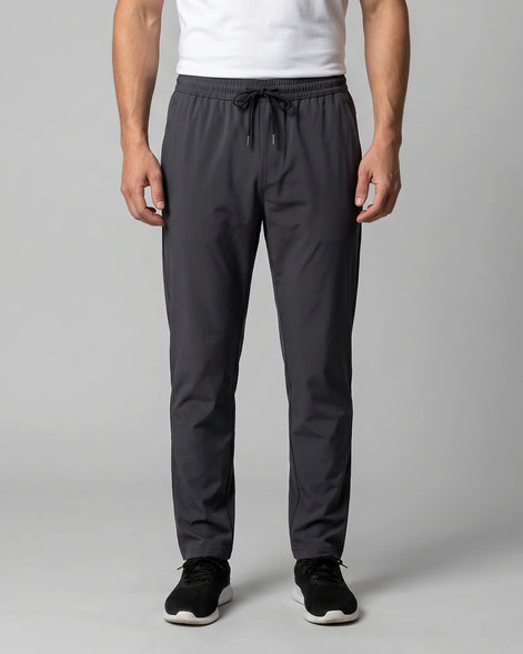 Men's Lightweight Nylon Drawstring Trousers Black & Gray Sizes M–4XL – Valedrian — view 6