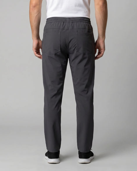 Men's Lightweight Nylon Drawstring Trousers Black & Gray Sizes M–4XL – Valedrian — view 8