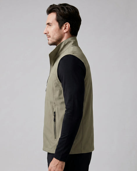 Men's Lightweight Utility Gilet – Polyester Shell, Army Green | Valedrian — view 17