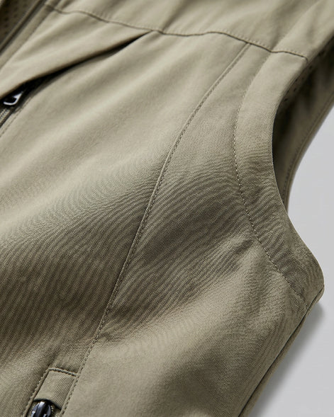 Men's Lightweight Utility Gilet – Polyester Shell, Army Green | Valedrian — view 19