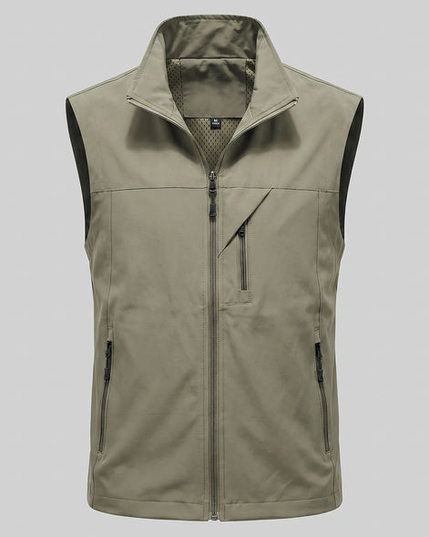 Men's Lightweight Utility Gilet – Polyester Shell, Army Green | Valedrian — view 20