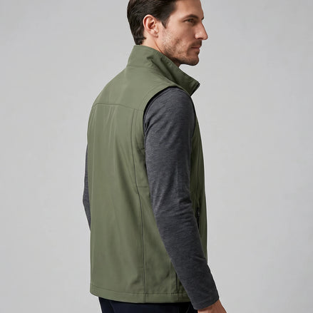 Men's Lightweight Utility Gilet – Polyester Shell, Army Green | Valedrian — view 2