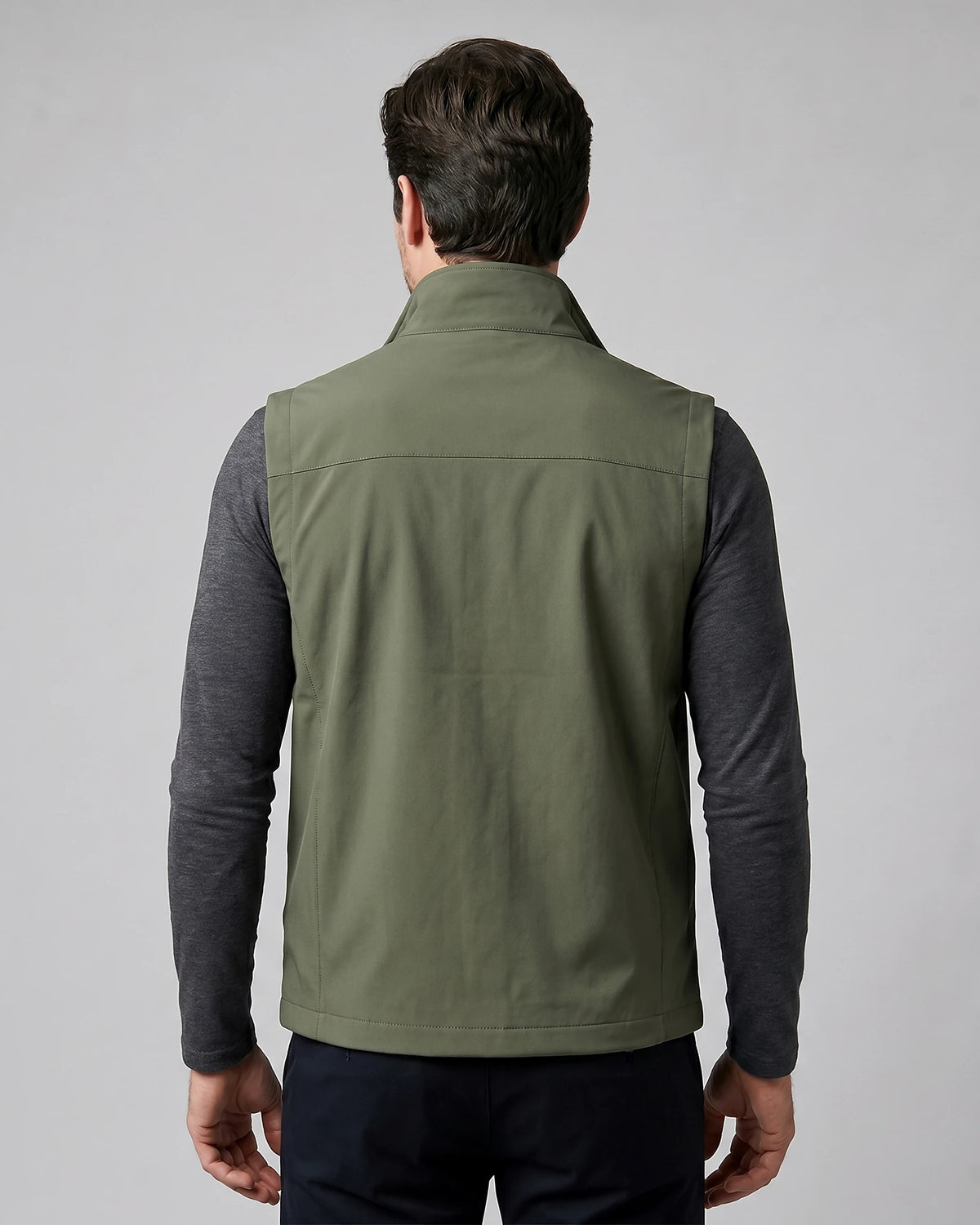 Men's Lightweight Utility Gilet – Polyester Shell, Army Green | Valedrian — view 3