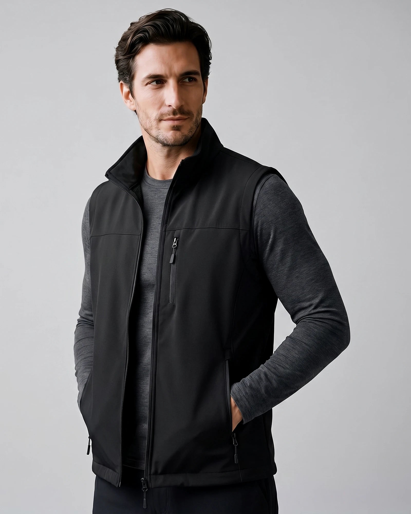 Men's Lightweight Utility Gilet – Polyester Shell, Army Green | Valedrian — view 31