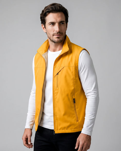 Men's Lightweight Utility Gilet – Polyester Shell, Army Green | Valedrian — view 36