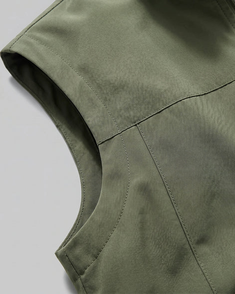 Men's Lightweight Utility Gilet – Polyester Shell, Army Green | Valedrian — view 4