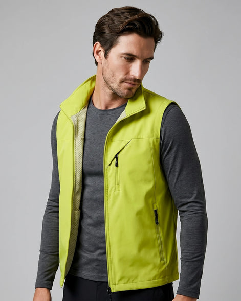 Men's Lightweight Utility Gilet – Polyester Shell, Army Green | Valedrian — view 46