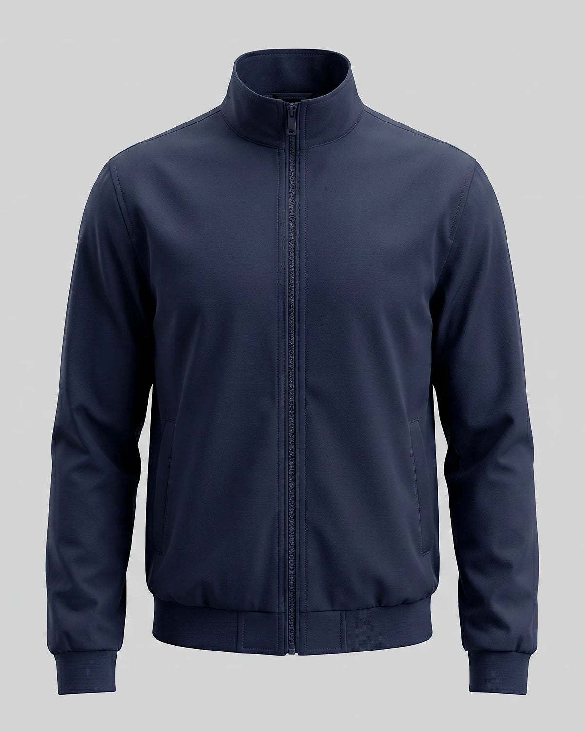 Men's Lightweight Zip-Up Bomber Jacket Blended Fabric Black Brown Navy - Valedrian — view 12