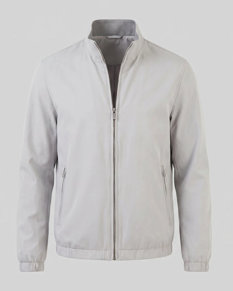 Men's Lightweight Zip-Up Bomber Jacket Blended Fabric Black Brown Navy - Valedrian — view 16
