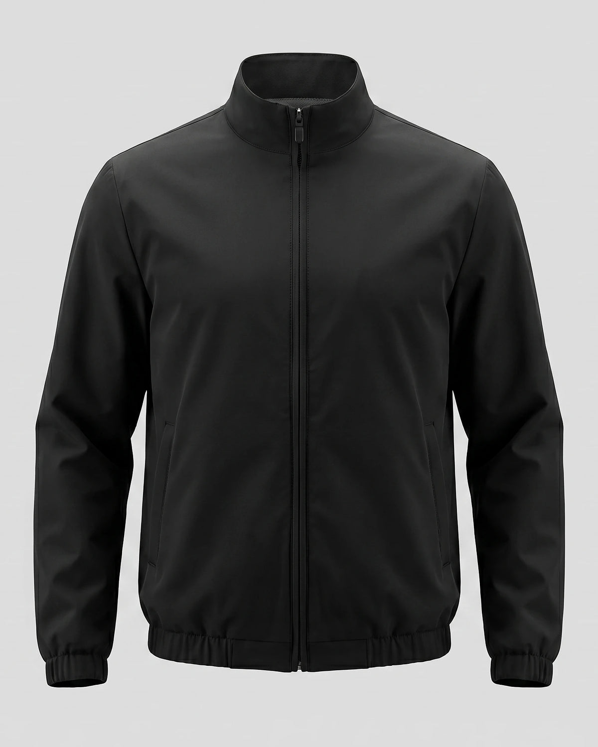 Men's Lightweight Zip-Up Bomber Jacket Blended Fabric Black Brown Navy - Valedrian — view 2
