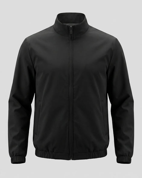 Men's Lightweight Zip-Up Bomber Jacket Blended Fabric Black Brown Navy - Valedrian — view 2