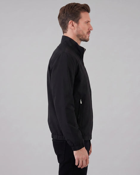 Men's Lightweight Zip-Up Bomber Jacket Blended Fabric Black Brown Navy - Valedrian — view 4