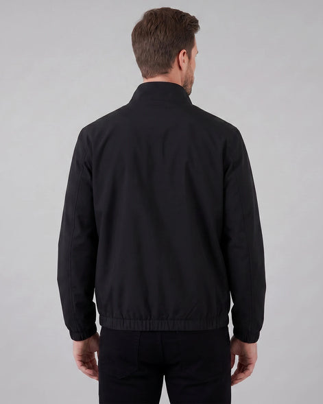 Men's Lightweight Zip-Up Bomber Jacket Blended Fabric Black Brown Navy - Valedrian — view 5